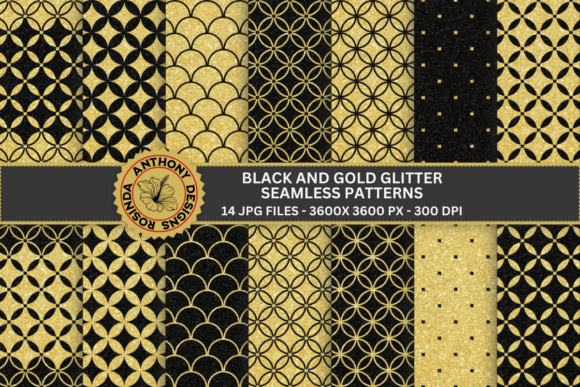 Black Gold Glitter Seamless Patterns: Elevating Design Integrity Across Digital and Physical Mediums