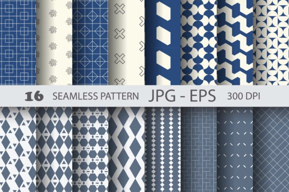 Blue Seamless Pattern Digital Paper