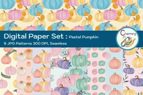 Digital Paper Pastel Pumpkin