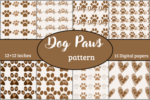 Dog Paws Pattern Digital Papers