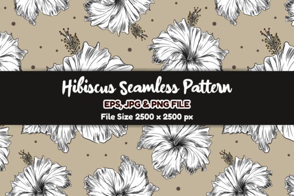 Hibiscus Flower Seamless Pattern