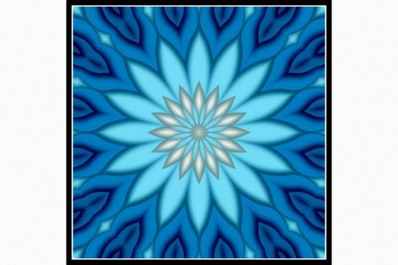 Mandala 230: Blue & White Mandala Background