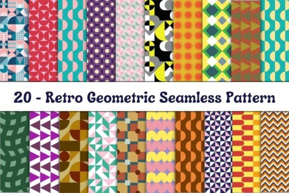 Retro Geometric Seamless Pattern Bundle