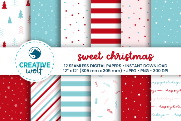 Sweet Christmas Seamless Digital Paper: Effortless Holiday Design for Crafters, Makers & Small Businesses