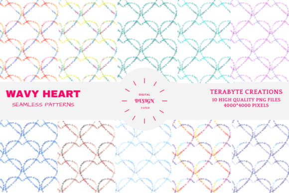 Wavy Heart Pattern: Seamless Design for Natural Elegance and Versatile Creativity